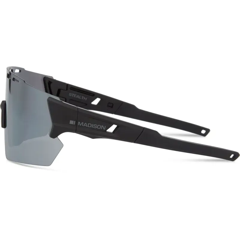 Madison Stealth Silver Mirror Lens Sunglasses in Black-1